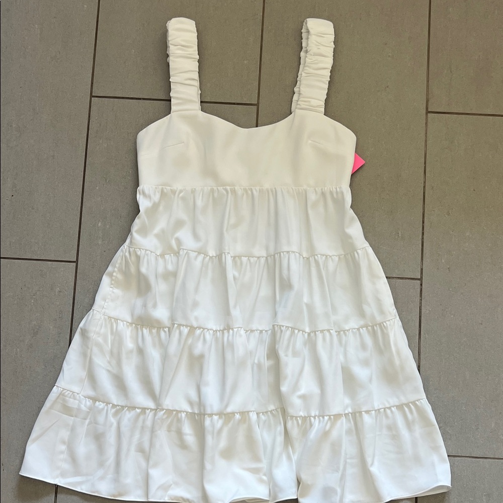 White Tiered ladies Dress
